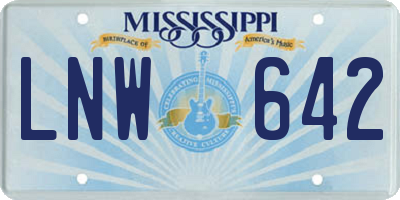 MS license plate LNW642