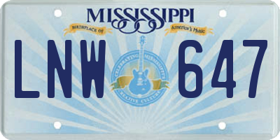 MS license plate LNW647