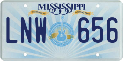 MS license plate LNW656