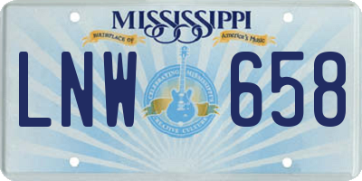 MS license plate LNW658