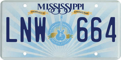 MS license plate LNW664