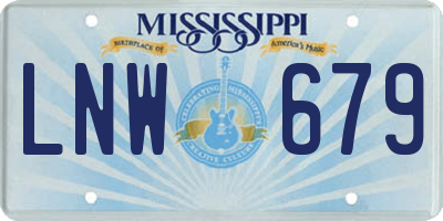 MS license plate LNW679