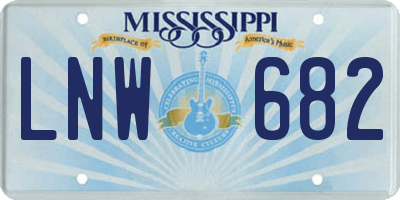 MS license plate LNW682