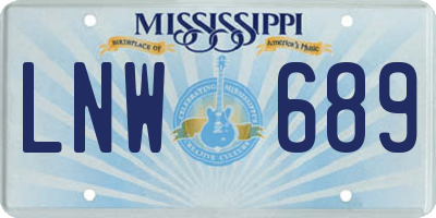 MS license plate LNW689