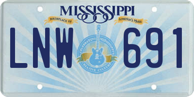 MS license plate LNW691