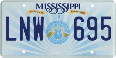 MS license plate LNW695