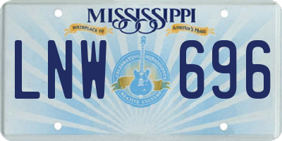MS license plate LNW696