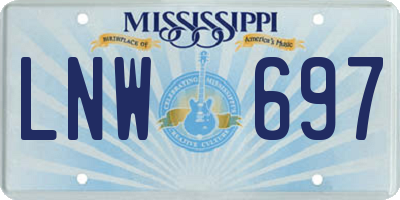 MS license plate LNW697