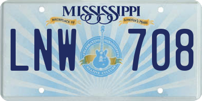 MS license plate LNW708
