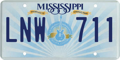 MS license plate LNW711