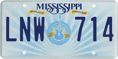 MS license plate LNW714
