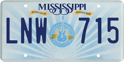 MS license plate LNW715