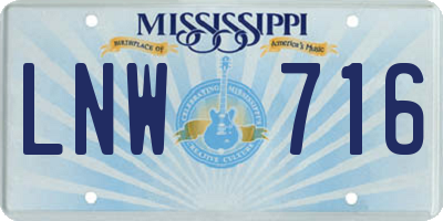 MS license plate LNW716