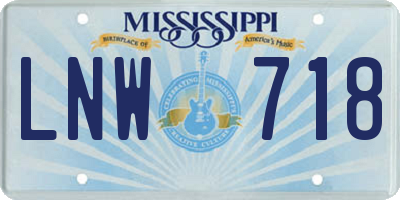 MS license plate LNW718