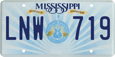 MS license plate LNW719