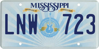 MS license plate LNW723