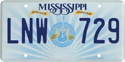 MS license plate LNW729