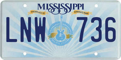 MS license plate LNW736