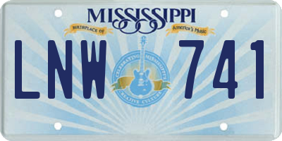 MS license plate LNW741