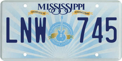 MS license plate LNW745