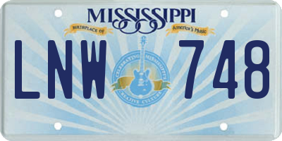 MS license plate LNW748