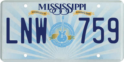 MS license plate LNW759