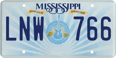 MS license plate LNW766