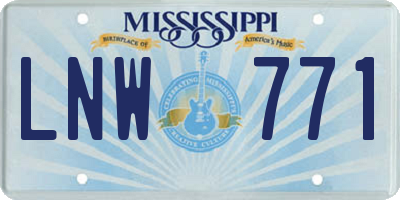 MS license plate LNW771