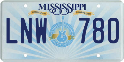 MS license plate LNW780