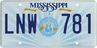 MS license plate LNW781