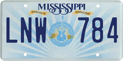 MS license plate LNW784