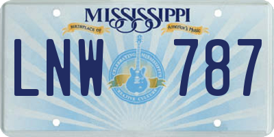 MS license plate LNW787