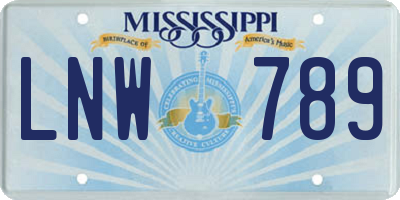 MS license plate LNW789