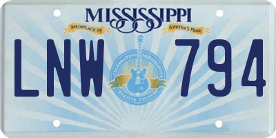 MS license plate LNW794