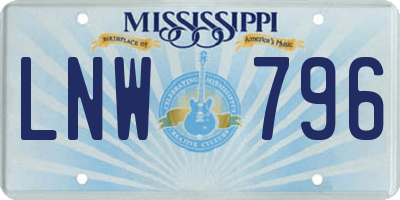 MS license plate LNW796