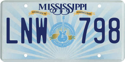 MS license plate LNW798