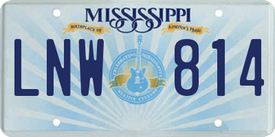 MS license plate LNW814