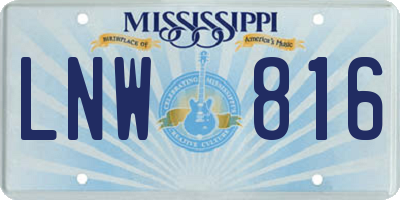 MS license plate LNW816