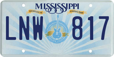 MS license plate LNW817