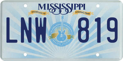 MS license plate LNW819