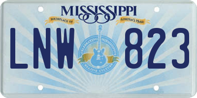 MS license plate LNW823