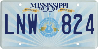 MS license plate LNW824