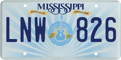 MS license plate LNW826