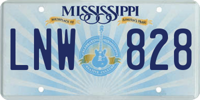 MS license plate LNW828