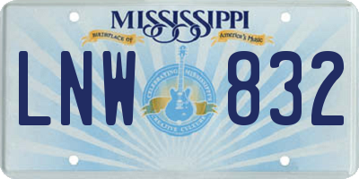 MS license plate LNW832