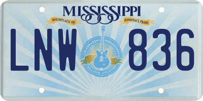 MS license plate LNW836