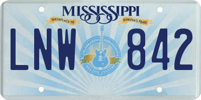 MS license plate LNW842