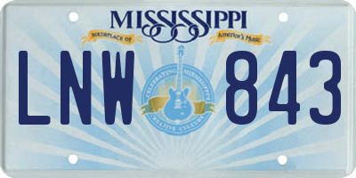 MS license plate LNW843