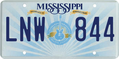 MS license plate LNW844