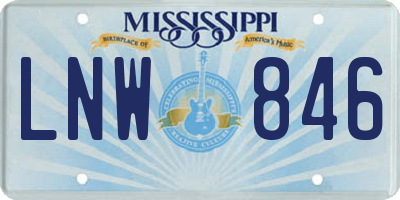 MS license plate LNW846